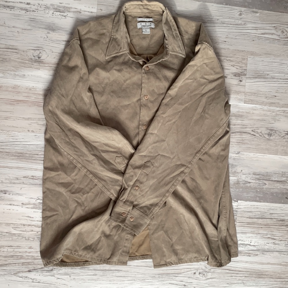 Tan/cream button up